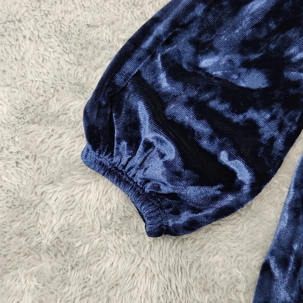 Harper Canyon Dress Girls 2 Blue Crushed Velvet‎ RK444399LG Long Sleeve Holiday